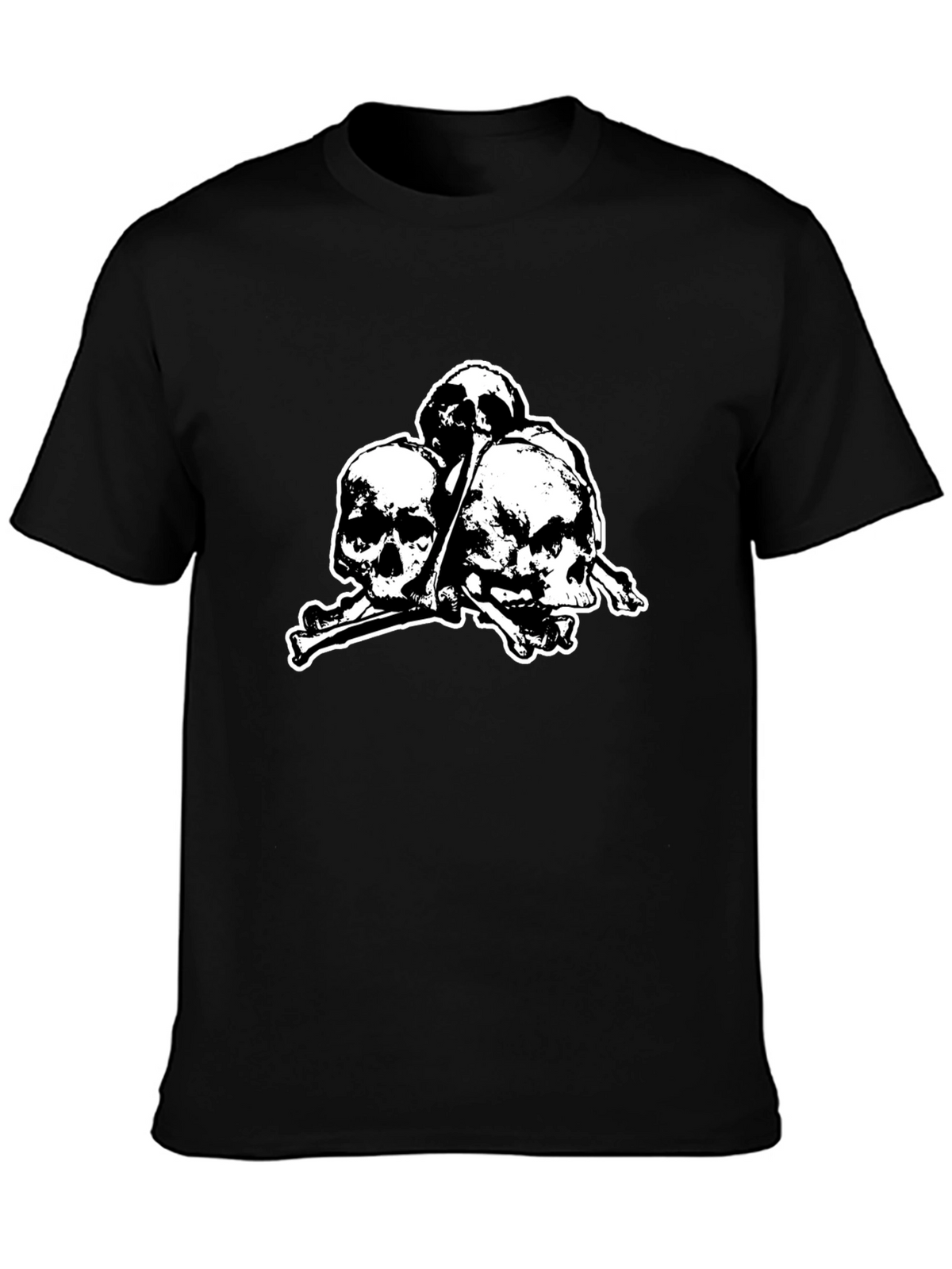 Skull & Crossbones Graphic Tee - Gothic Style