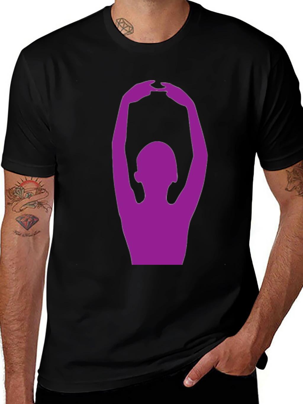 Yoga Pose Graphic T-Shirt - Black