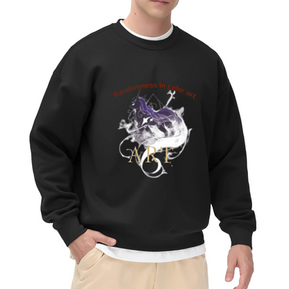 Colorful Smoke Unicorn Art Crewneck Sweatshirt - Mystical Unicorn Fantasy Pullover, Psychedelic Mythical Creature Streetwear