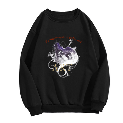 Colorful Smoke Unicorn Art Crewneck Sweatshirt - Mystical Unicorn Fantasy Pullover, Psychedelic Mythical Creature Streetwear