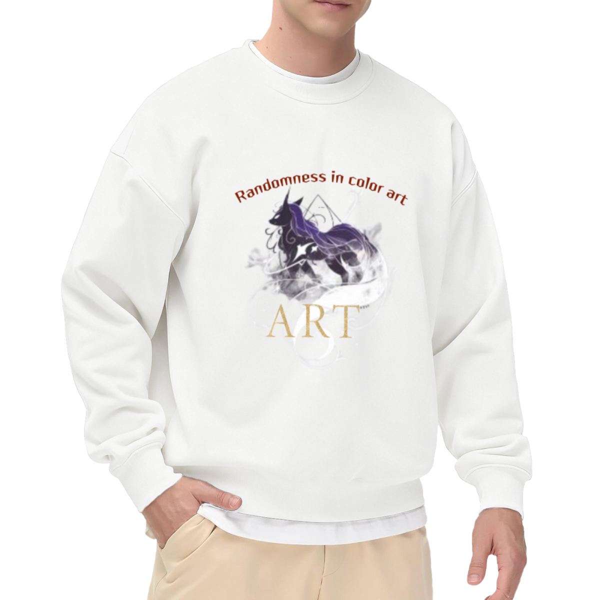 Colorful Smoke Unicorn Art Crewneck Sweatshirt - Mystical Unicorn Fantasy Pullover, Psychedelic Mythical Creature Streetwear