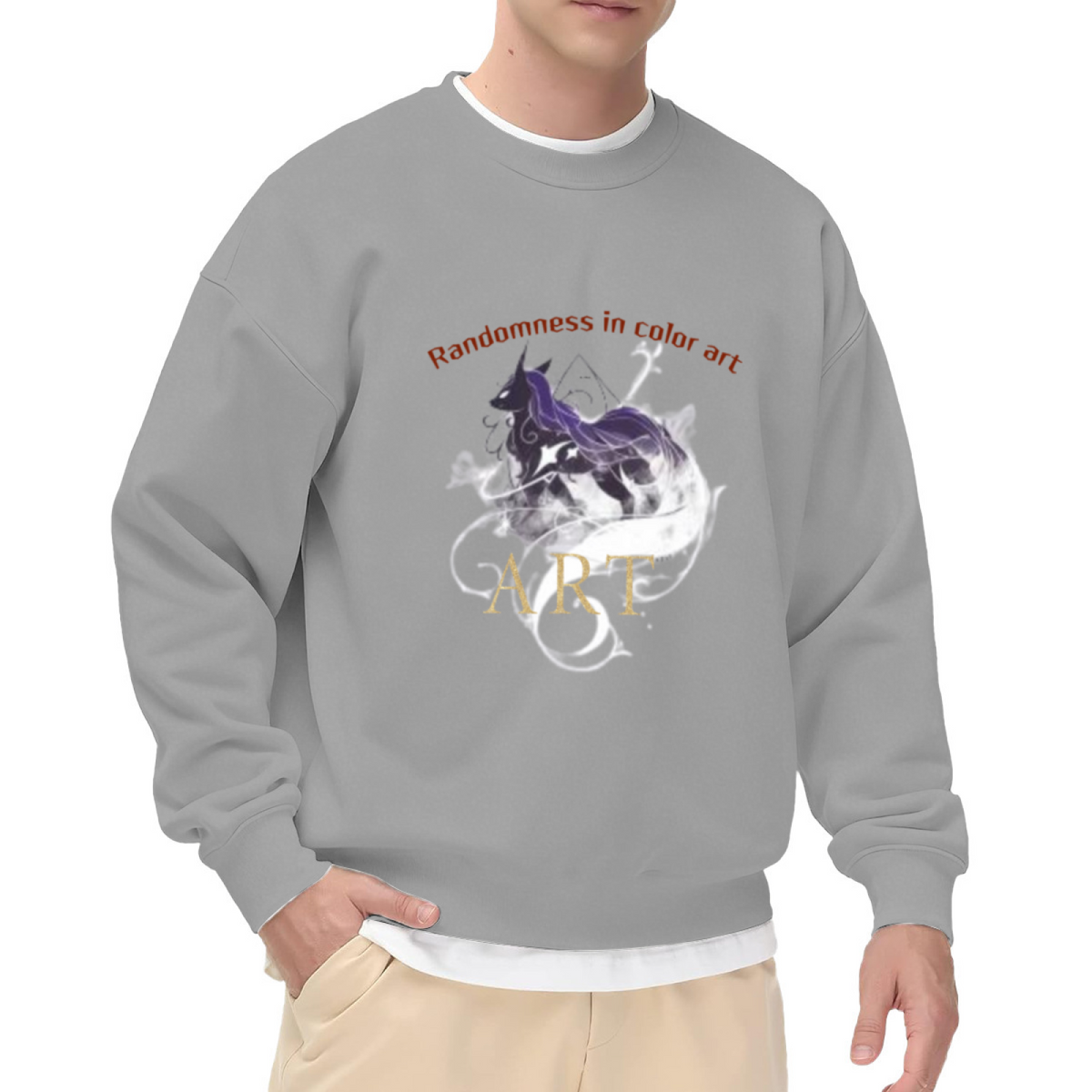 Colorful Smoke Unicorn Art Crewneck Sweatshirt - Mystical Unicorn Fantasy Pullover, Psychedelic Mythical Creature Streetwear