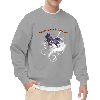 Colorful Smoke Unicorn Art Crewneck Sweatshirt - Mystical Unicorn Fantasy Pullover, Psychedelic Mythical Creature Streetwear
