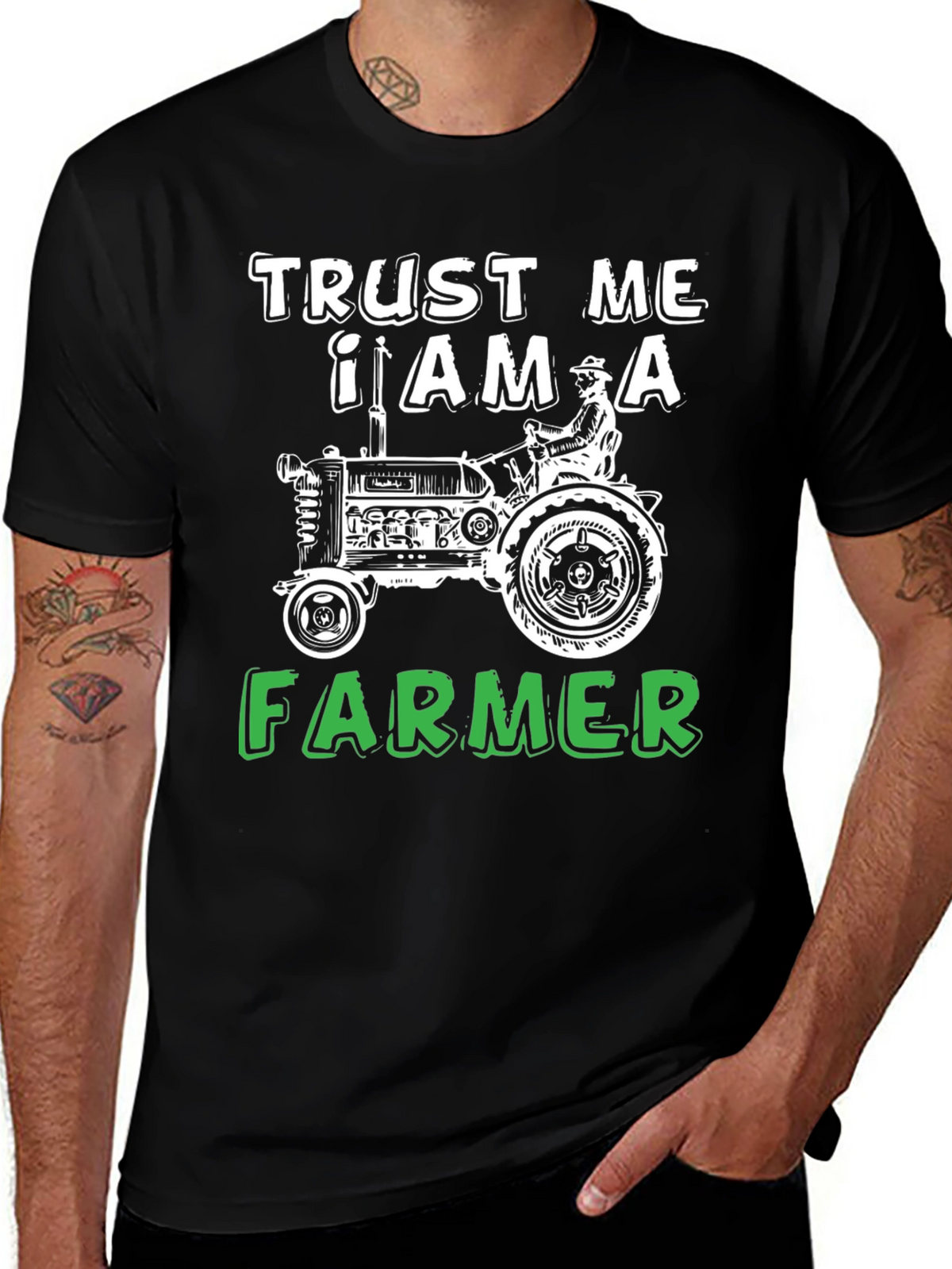 Trust Me I Am A Farmer Black T-Shirt