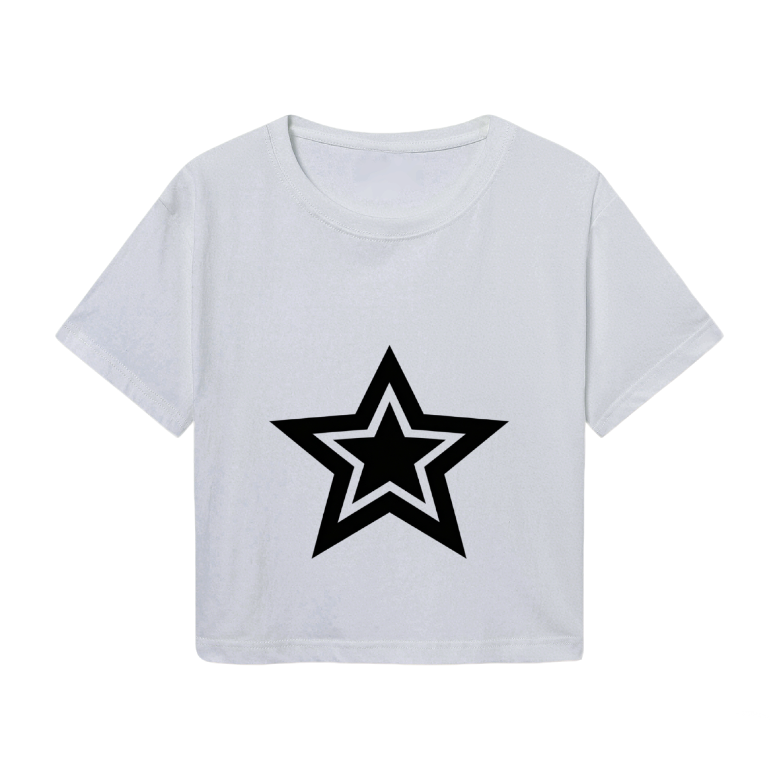 Double Layer Star Aesthetic Grey Crop Top