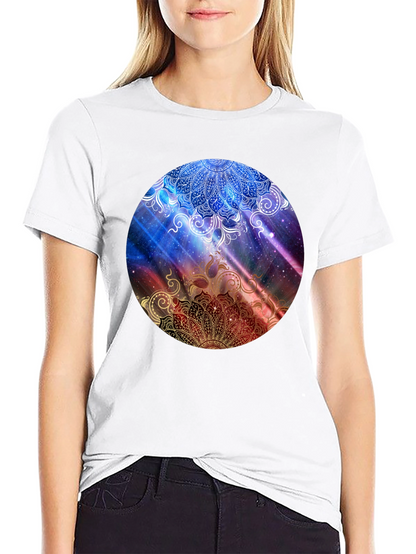 Mandala Galaxy Graphic Black T-Shirt