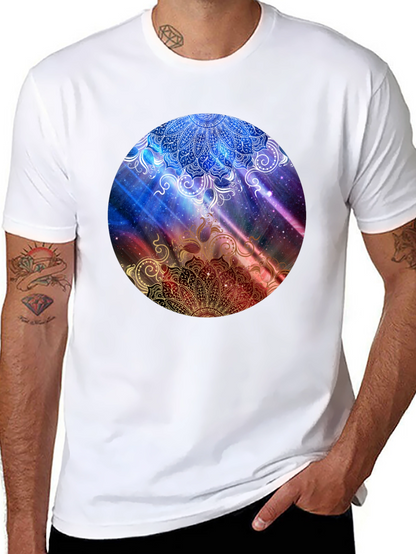 Mandala Galaxy Graphic Black T-Shirt