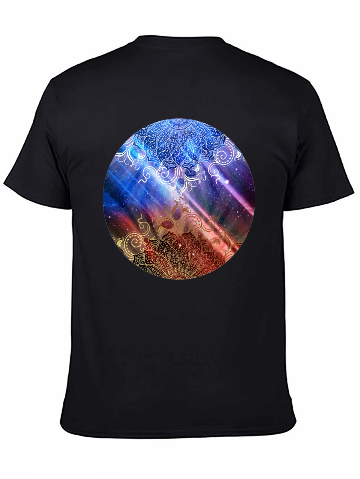 Mandala Galaxy Graphic Black T-Shirt