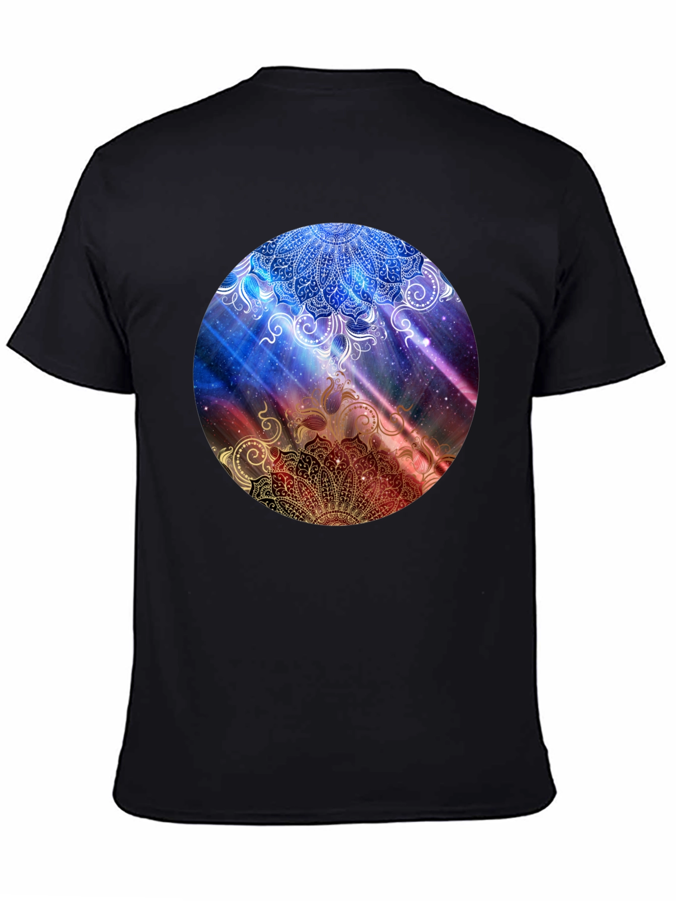 Mandala Galaxy Graphic Black T-Shirt