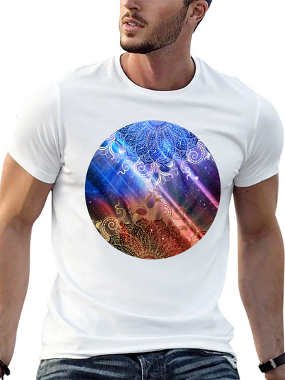 Mandala Galaxy Graphic Black T-Shirt