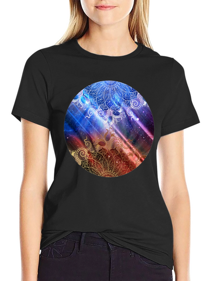 Mandala Galaxy Graphic Black T-Shirt