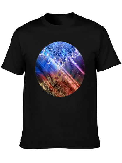 Mandala Galaxy Graphic Black T-Shirt