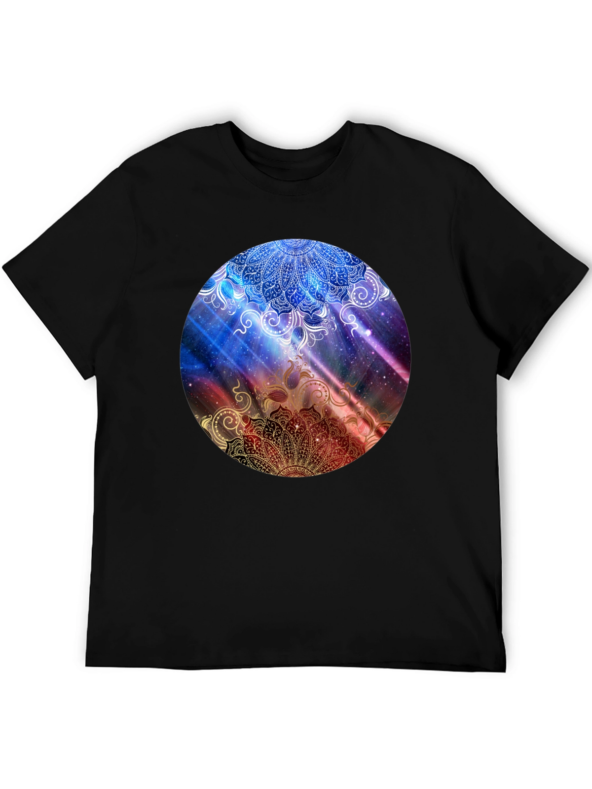 Mandala Galaxy Graphic Black T-Shirt