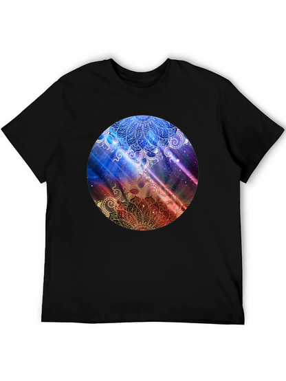 Mandala Galaxy Graphic Black T-Shirt