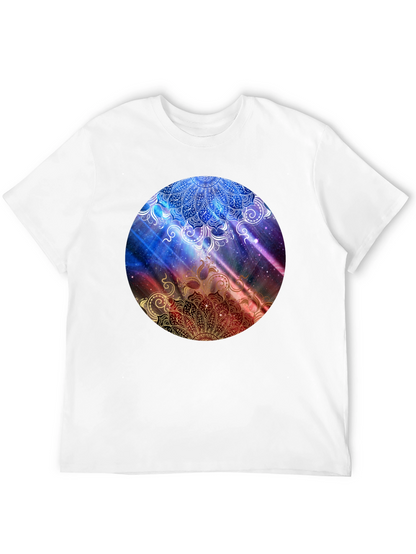 Mandala Galaxy Graphic Black T-Shirt