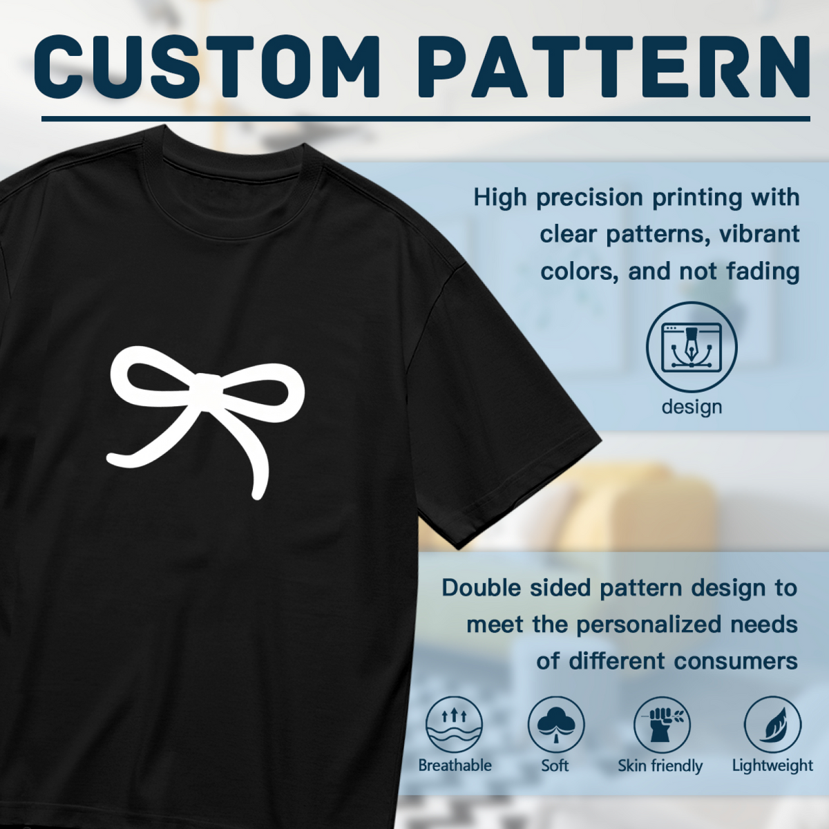 Simple White Bow Black Coquette Aesthetic Tee For Women