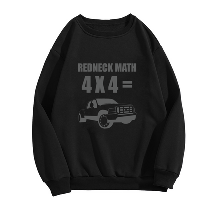 Redneck Math 4x4 Truck Crewneck Sweatshirt, Lifted Pickup Pullover, Country Trucker Gift