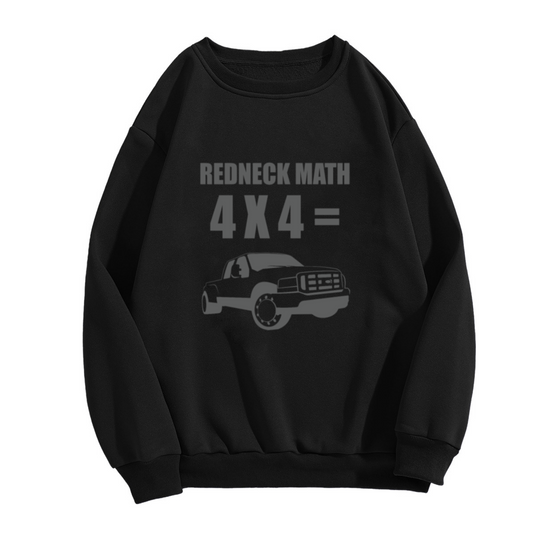 Redneck Math 4x4 Truck Crewneck Sweatshirt, Lifted Pickup Pullover, Country Trucker Gift