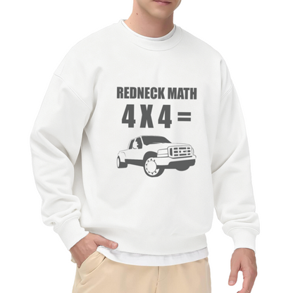Redneck Math 4x4 Truck Crewneck Sweatshirt, Lifted Pickup Pullover, Country Trucker Gift