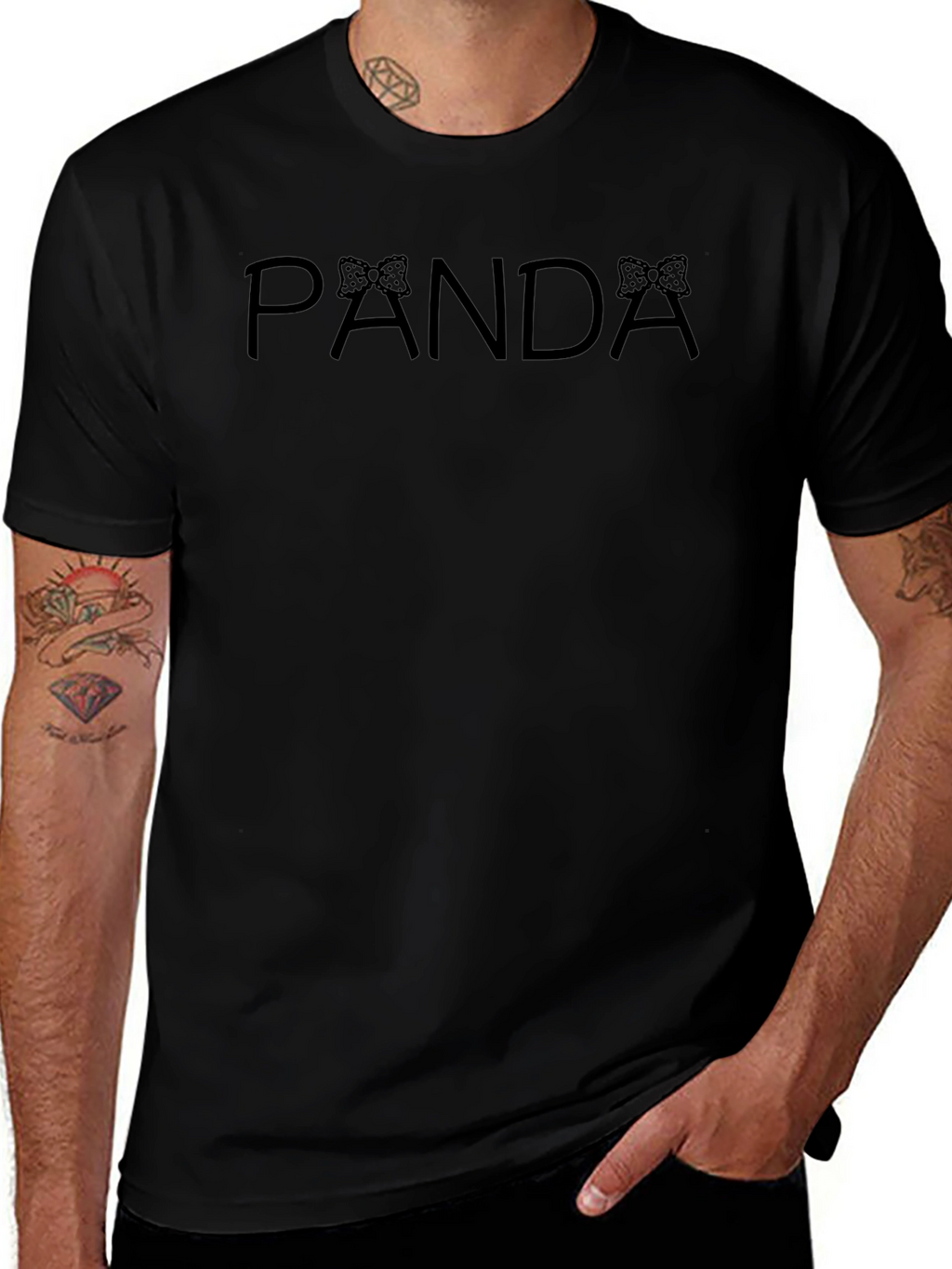 PANDA Minnie Mouse Bow Black T-Shirt