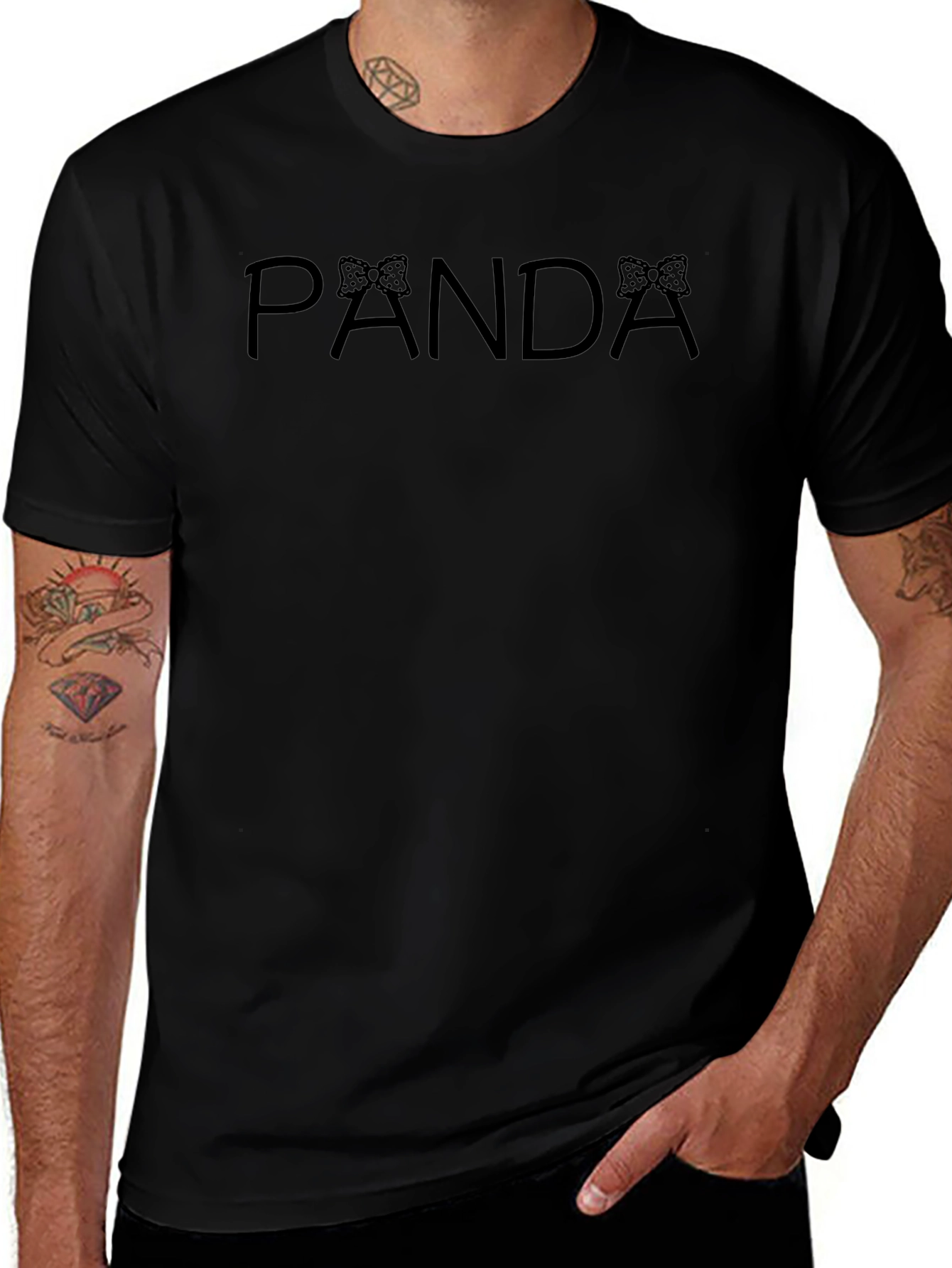 PANDA Minnie Mouse Bow Black T-Shirt