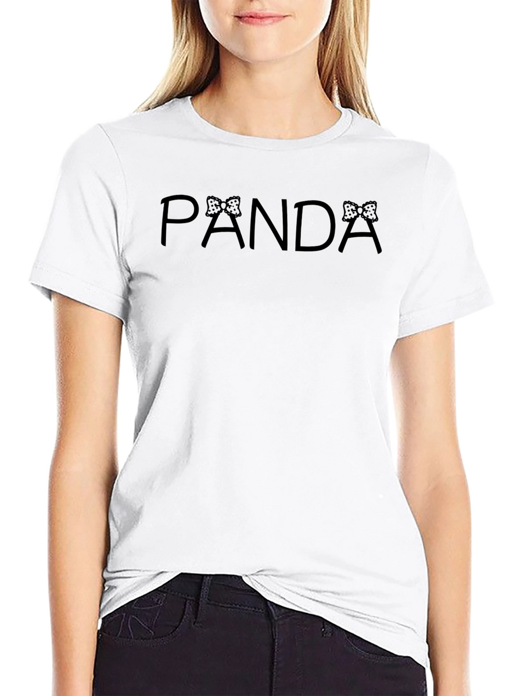 PANDA Minnie Mouse Bow Black T-Shirt