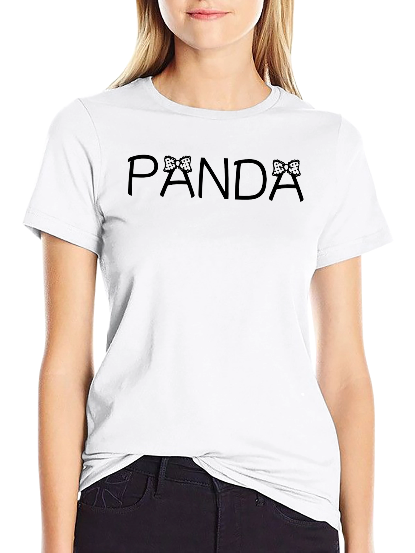 PANDA Minnie Mouse Bow Black T-Shirt