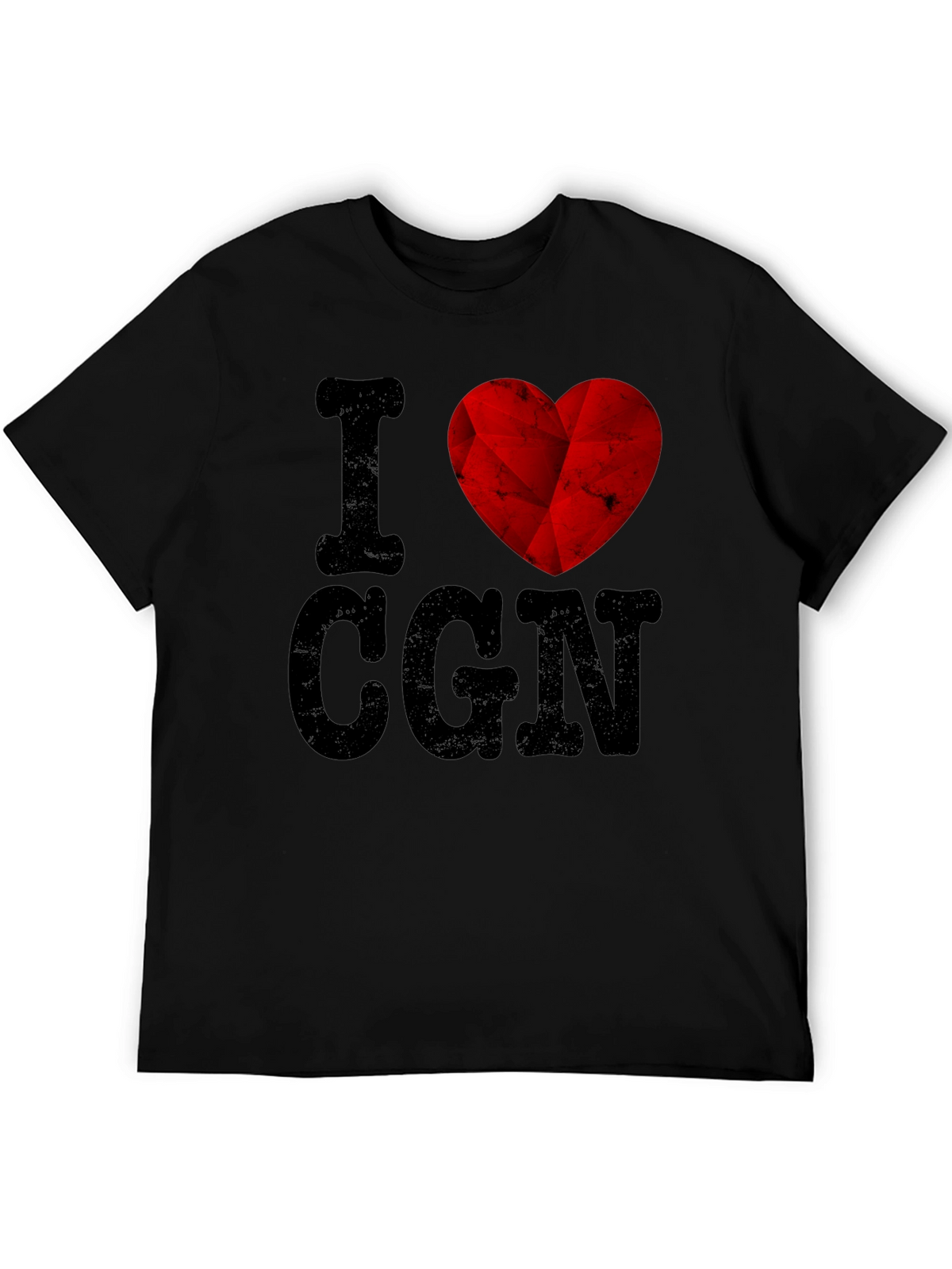 I Love CGN Graphic T-Shirt - Black Cotton Tee