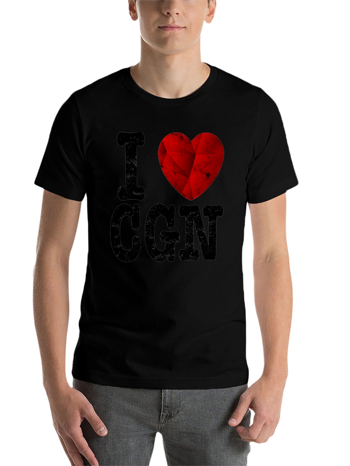 I Love CGN Graphic T-Shirt - Black Cotton Tee