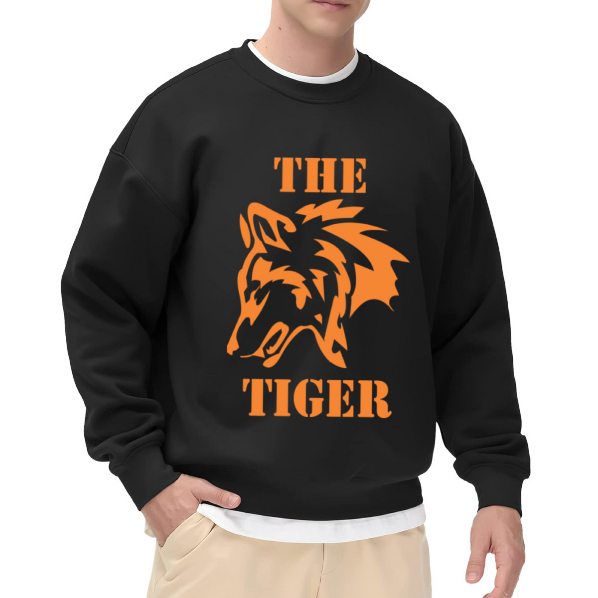 The Tiger Roaring Head Crewneck Sweatshirt, Vintage Animal Graphic Pullover, Wildlife Gift
