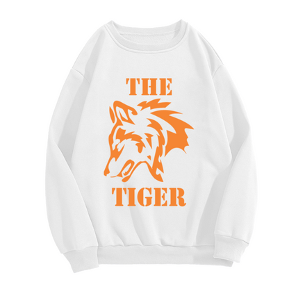 The Tiger Roaring Head Crewneck Sweatshirt, Vintage Animal Graphic Pullover, Wildlife Gift
