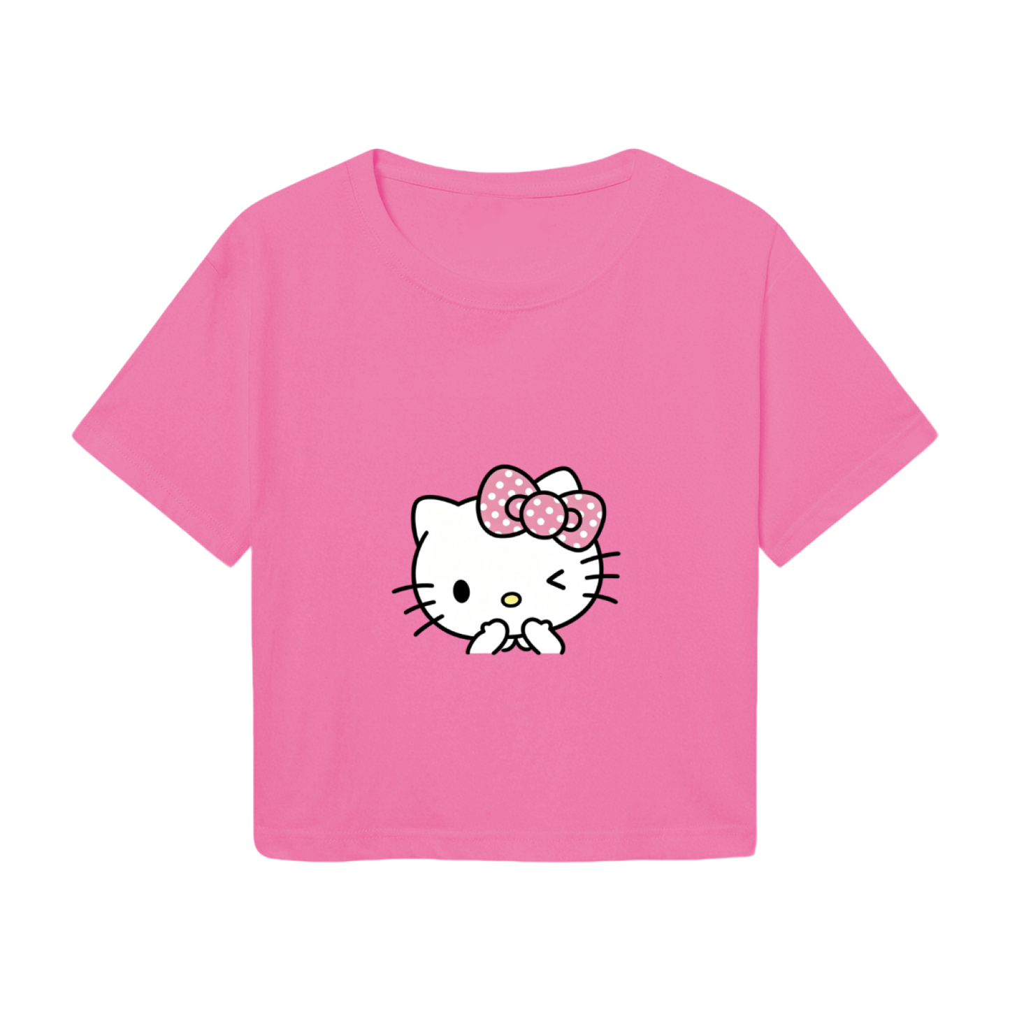 Playful Blushing Minnie Mouse Vintage Crop Tee