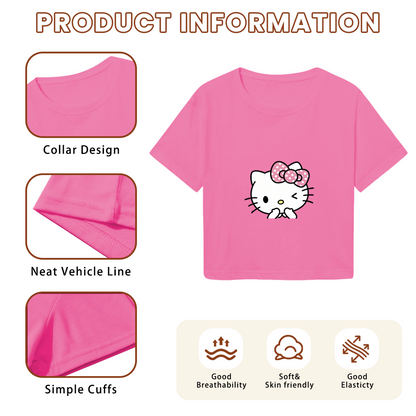 Playful Blushing Minnie Mouse Vintage Crop Tee
