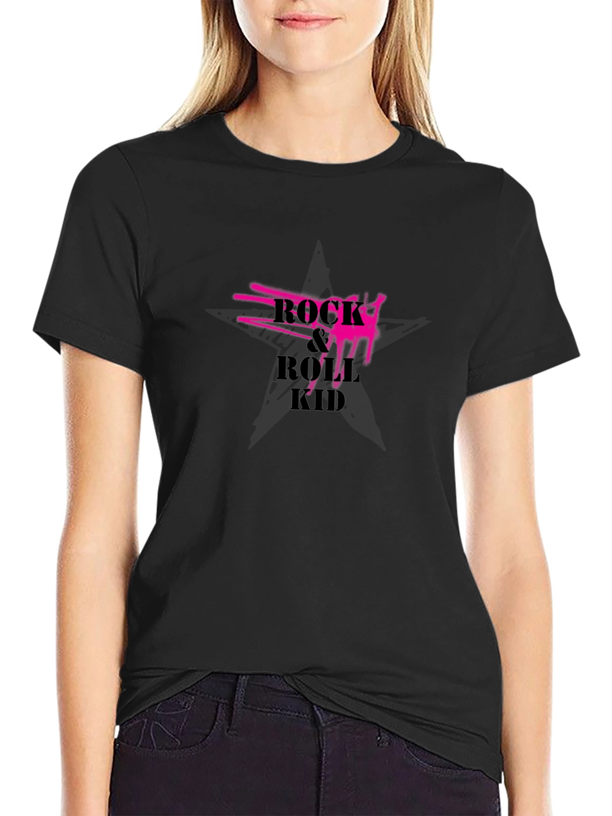 Rock & Roll Kid Black Graphic Tee