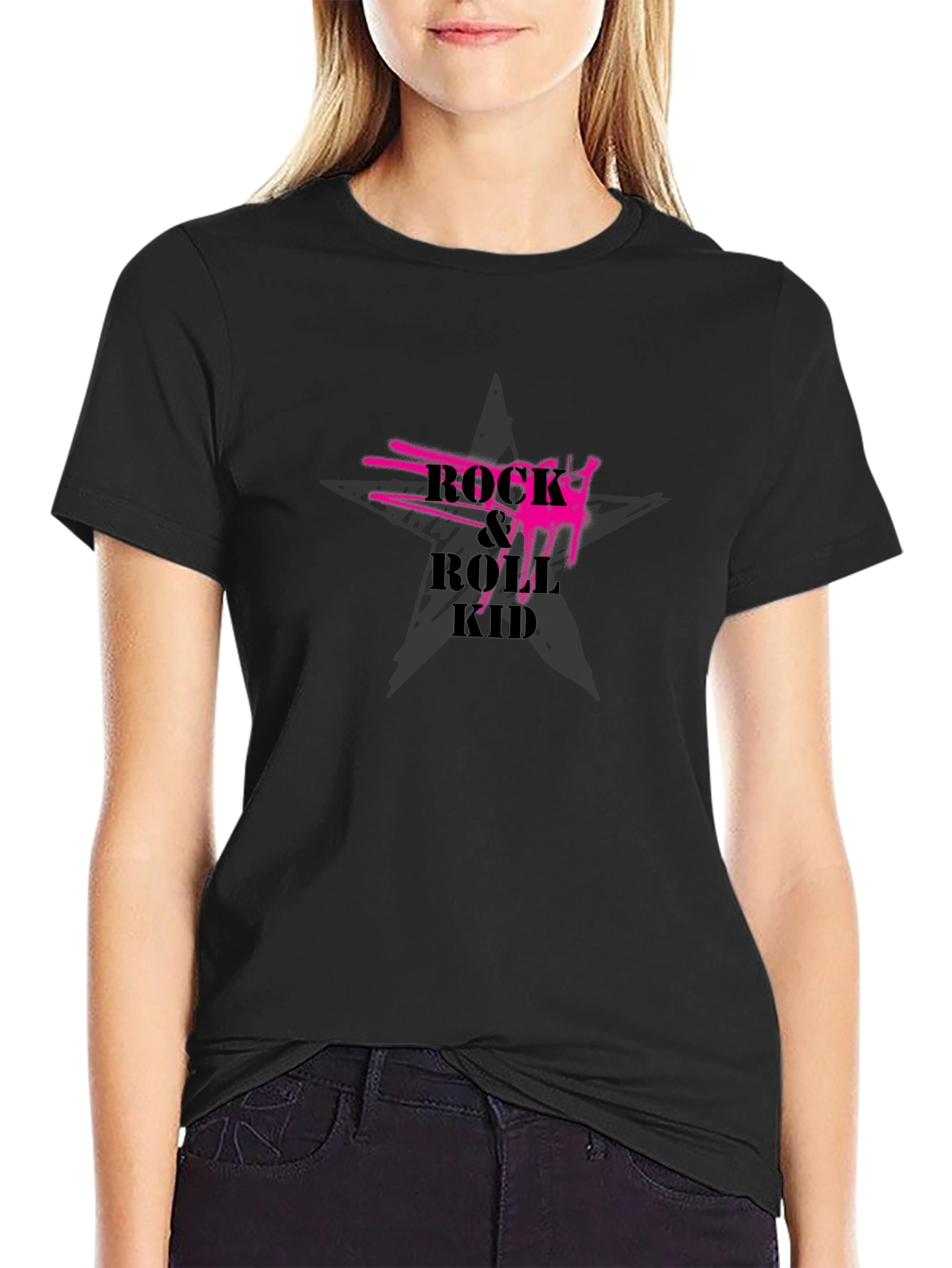 Rock & Roll Kid Black Graphic Tee