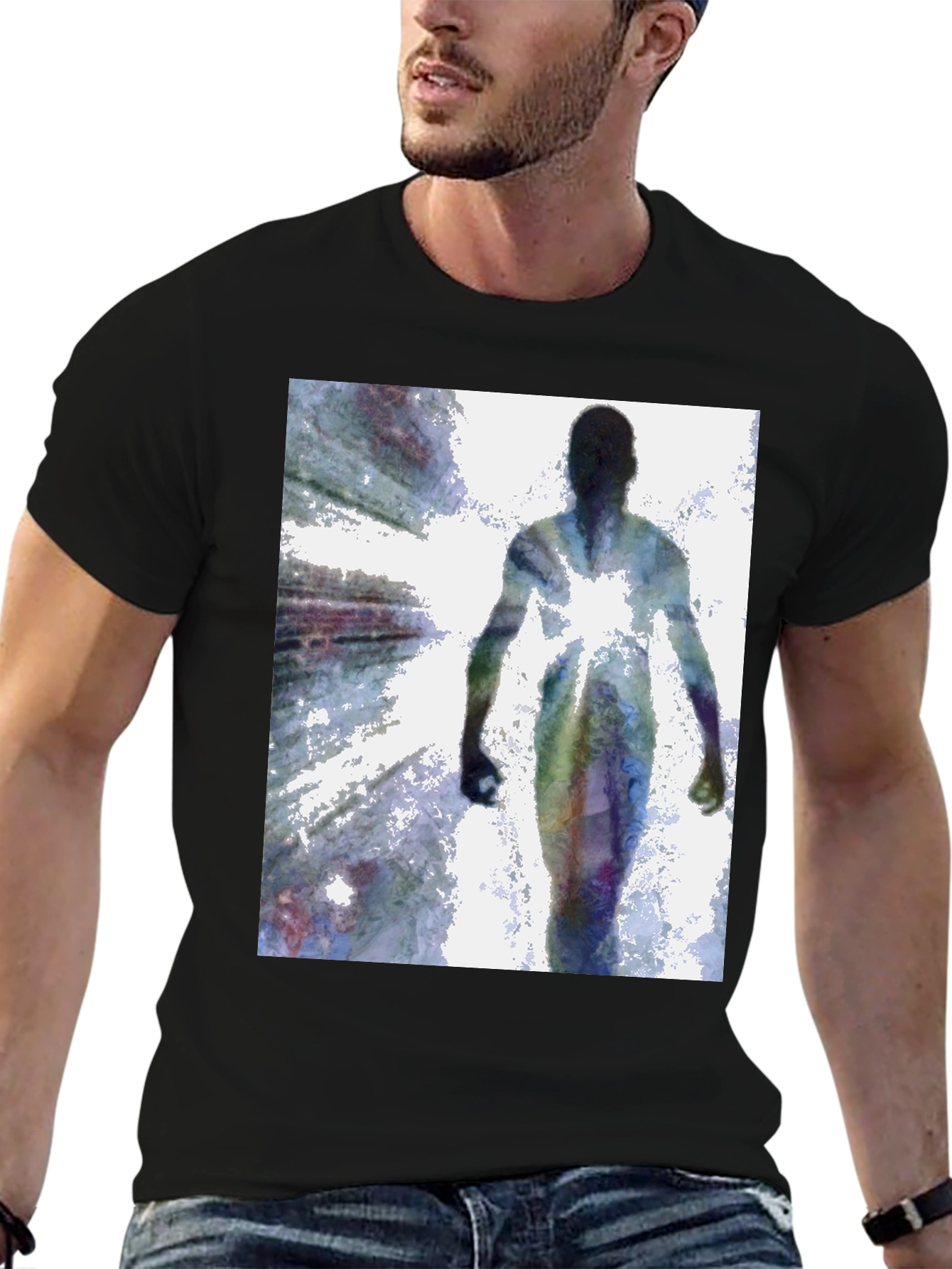 Abstract Figure Black T-Shirt