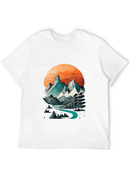 Mountain River Graphic Tee - Nature Inspired Design