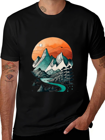 Mountain River Graphic Tee - Nature Inspired Design
