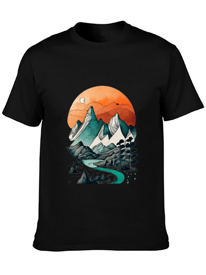 Mountain River Graphic Tee - Nature Inspired Design