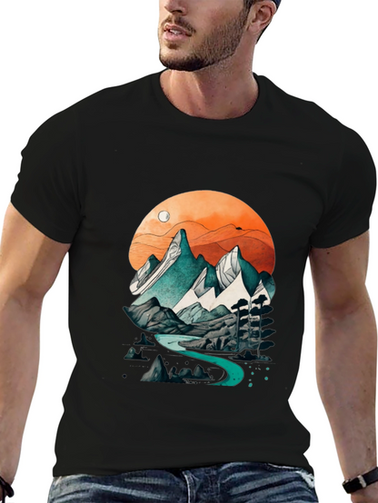 Mountain River Graphic Tee - Nature Inspired Design