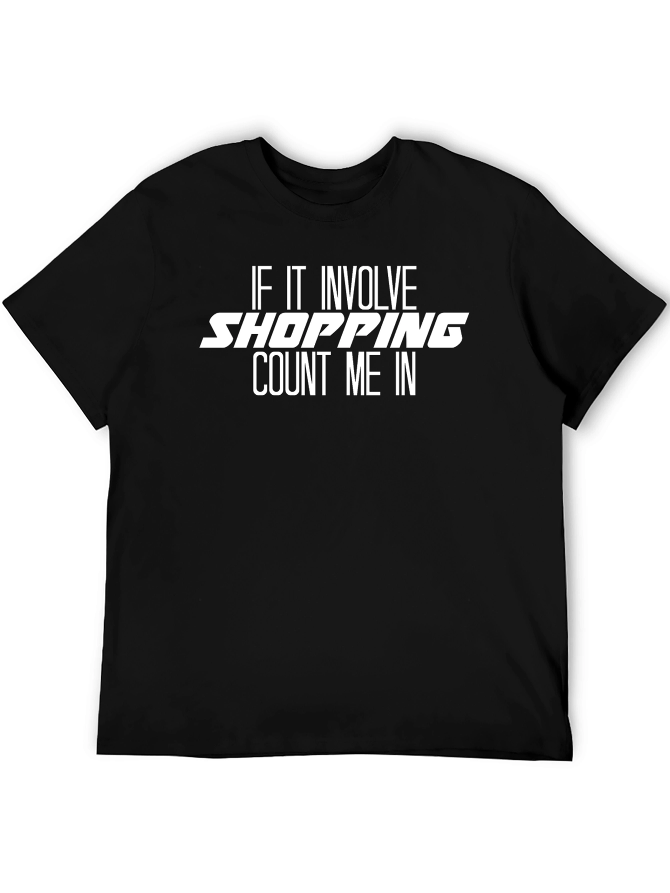 Shopping Count Me In Black Graphic Tee