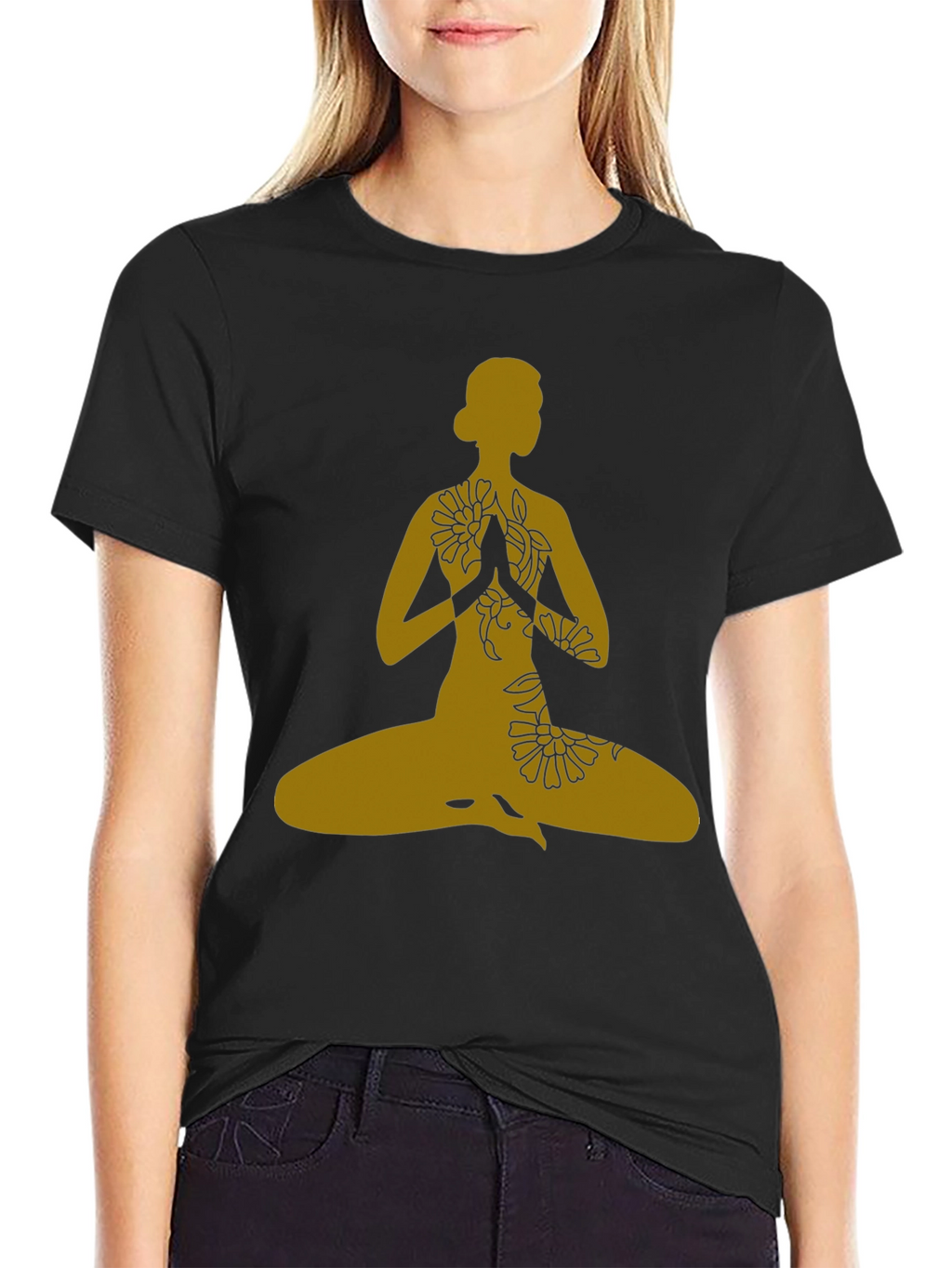 Yoga Pose T-Shirt - Black Meditative Graphic Tee