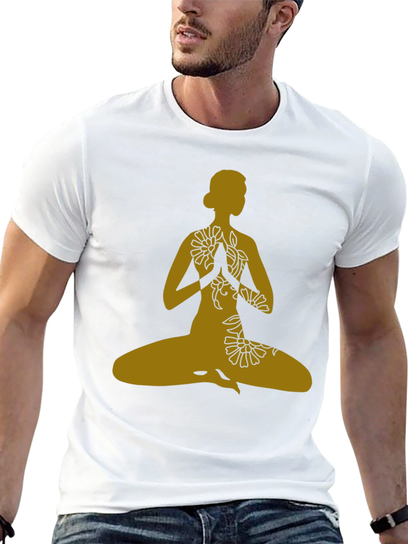 Yoga Pose T-Shirt - Black Meditative Graphic Tee
