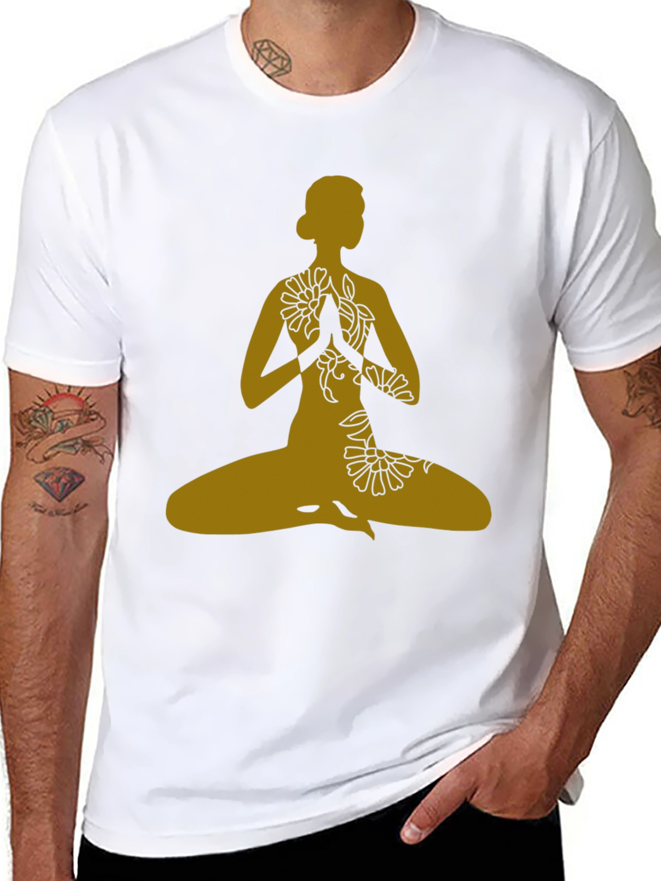 Yoga Pose T-Shirt - Black Meditative Graphic Tee