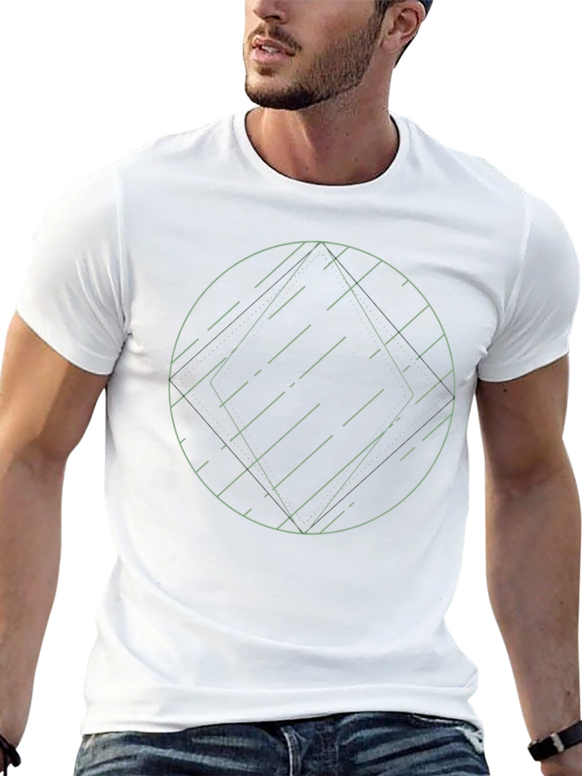Geometric Graphic Tee - Modern Minimalist Design