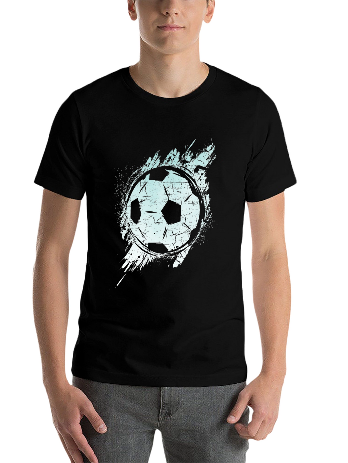 Soccer Ball Graphic T-Shirt - Black