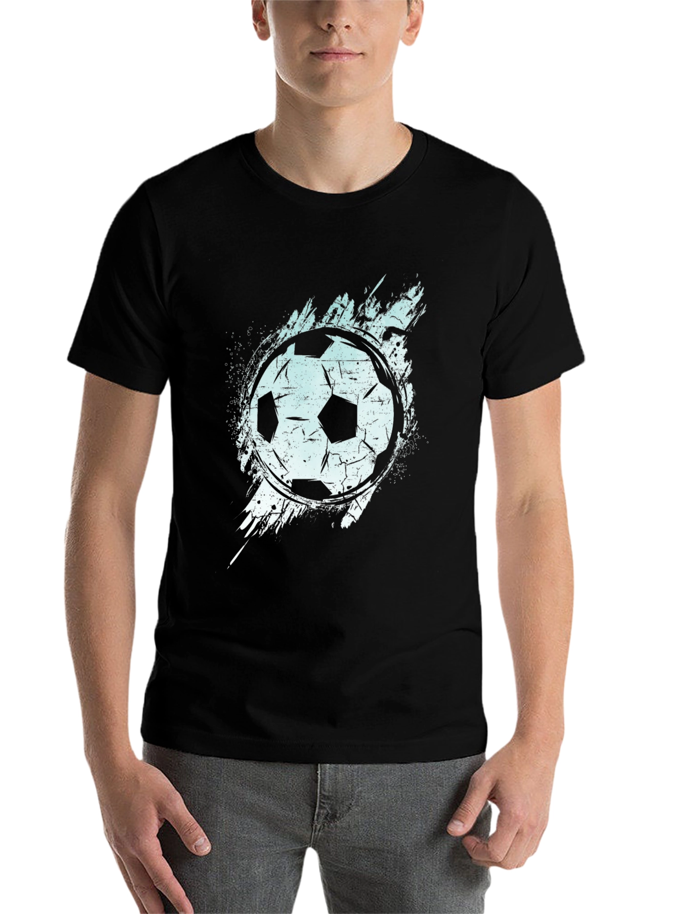 Soccer Ball Graphic T-Shirt - Black
