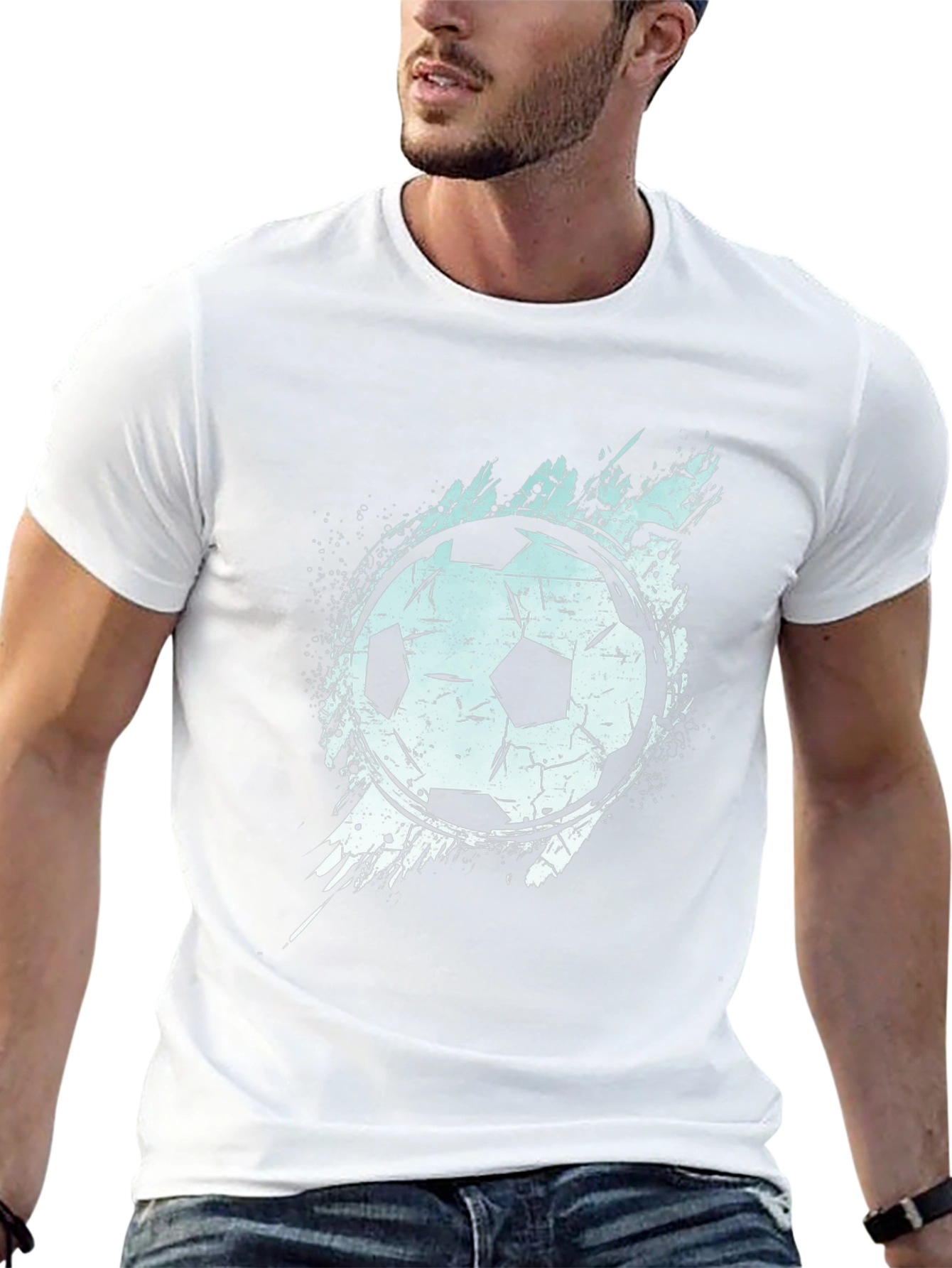 Soccer Ball Graphic T-Shirt - Black