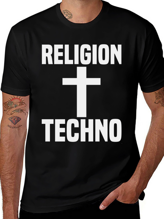 Religion Techno T-Shirt - Black Graphic Tee