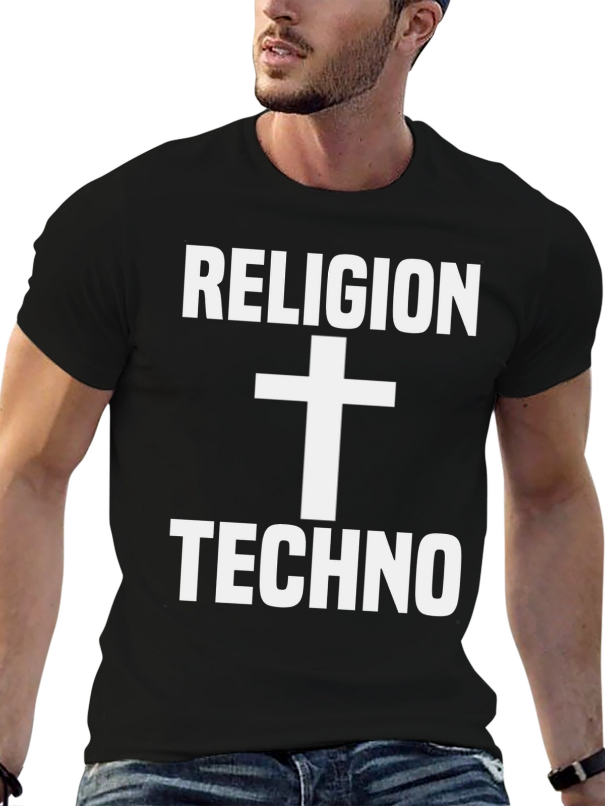 Religion Techno T-Shirt - Black Graphic Tee